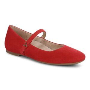 Alameda Mary Jane Flat - Color Red Suede